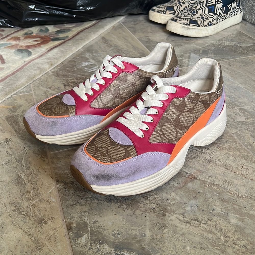Womens size 10 Coach multi colored sneakers